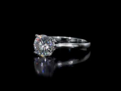 2ct Dew created moissanite solitaire ring in 10k white gold