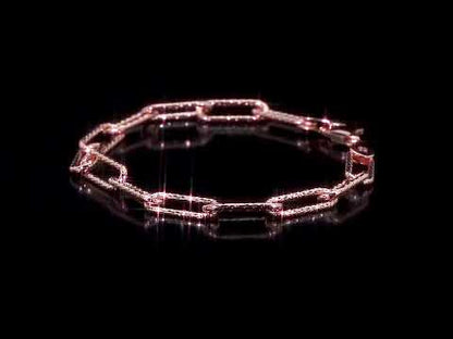 6MM Fancy cut Paperclip bracelet silver