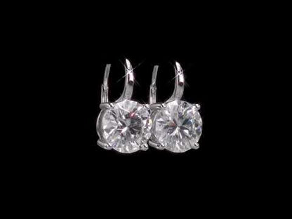 7 CT DEW Created Moissanite-White LeverBack Earrings 10k White Gold