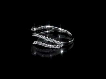 1/2/CT Moissanite Double Curved Silver Ring