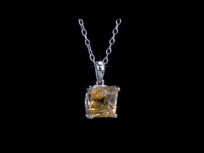 2 2/5 ct TGW Citrine fashion pendant with chain silver