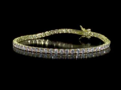 5 5/8 ct Dew Moissanite Tennis Bracelet Yellow Silver