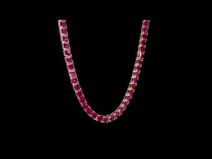 Created Ruby Tennis Necklace
