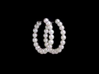 6 - 6.5 MM White Freshwater Cultured Pearl Fashion Post Earrings Silver