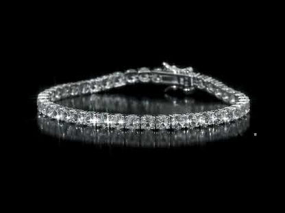 14 1/4 ct TGW Created white sapphire bracelet silver