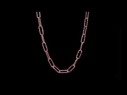 5MM Diamond cut paperclip necklace Rose plated 24"