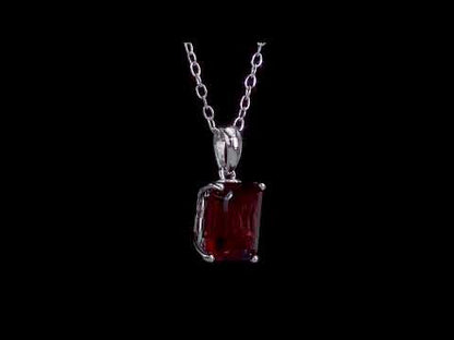 2 1/2 ct TGW Garnet fashion pendant with chain silver