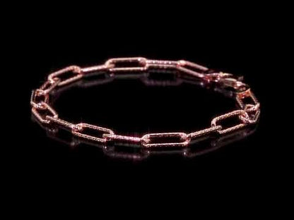 Men's 6MM Silver fancy cut paperclip bracelet
