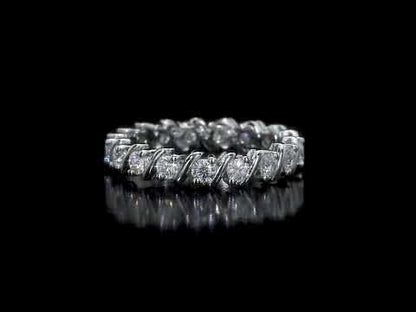 1 ct Dew created moissanite-white eternity ring silver