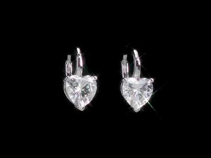 4 ct Dew created moissanite-white leverback earrings silver