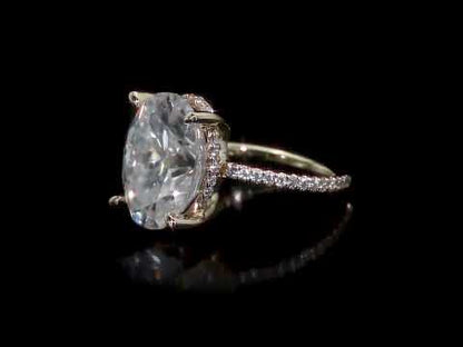 8 CT DEW Created Moissanite-White Fashion Ring 10k Yellow Gold