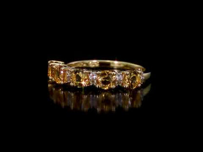 1 3/5 ct TGW Citrine white topaz fashion ring yellow silver