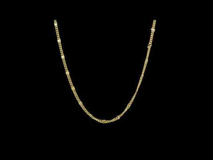 Double curb link chain necklace in yellow plated silver 16”