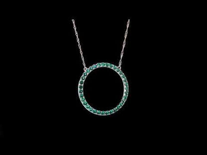 7/8 CT TGW Created Emerald Fashion Pendant With Chain 10k Yellow Gold