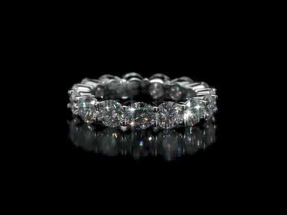 5 1/2 ct Dew created moissanite-white eternity ring silver