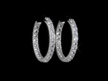 2 3/8 ct TGW Aquamarine hoop earrings silver