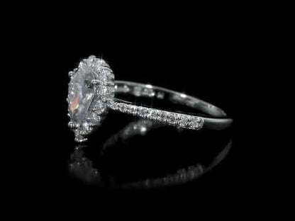 1 3/8 ct Dew created moissanite-white fashion ring silver