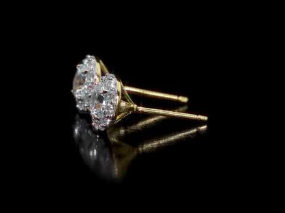 1 3/4 ct TGW Created white sapphire fashion post earrings yellow silver