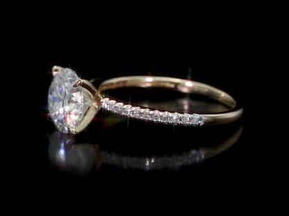 1/10 CT Diamond TW And 2 CT DEW Created Moissanite-White Fashion Ring 14k Gold GH I1;I2