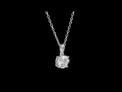 1 ct Dew created moissanite-white Solitaire pendant with chain silver