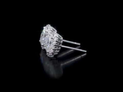 10k White Gold Moissanite Oval Stud Earrings