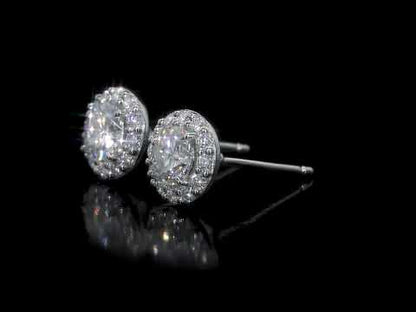 1 1/3 ct Dew created moissanite-white fashion post earrings silver