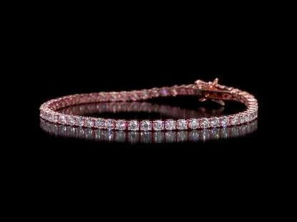 Moissanite Pink Plated Tennis Bracelet