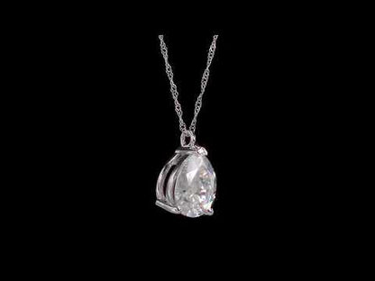 3 1/4 CT DEW Created Moissanite-White Fashion Pendant With Chain 14k White Gold