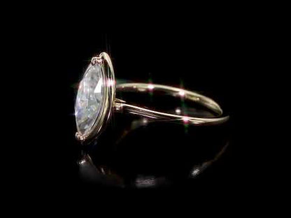 1 1/2 CT DEW Created Moissanite-White Fashion Ring 10k Yellow Gold Yellow Plated