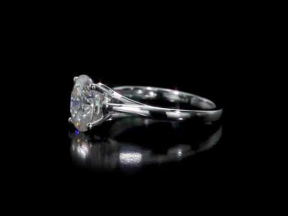 2ct Dew oval shaped created moissanite solitaire ring in 10k white gold