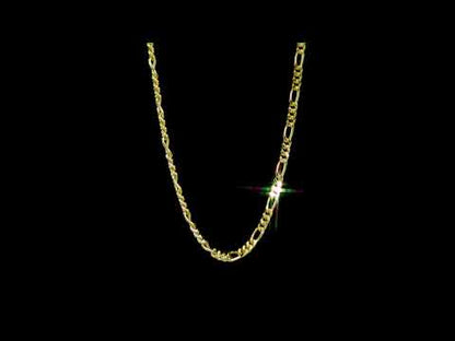 2.2MM Yellow Silver Figaro Necklace