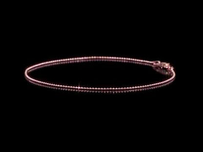MENS SILVER PINK 1MM BALL CHAIN BRACELET W/ LOBSTER CLASP LENGTH (INCHES): 9