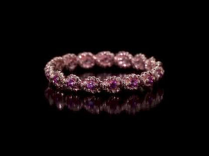 1/5 CT TGW Created Pink Sapphire Fashion Ring 10k Pink Gold