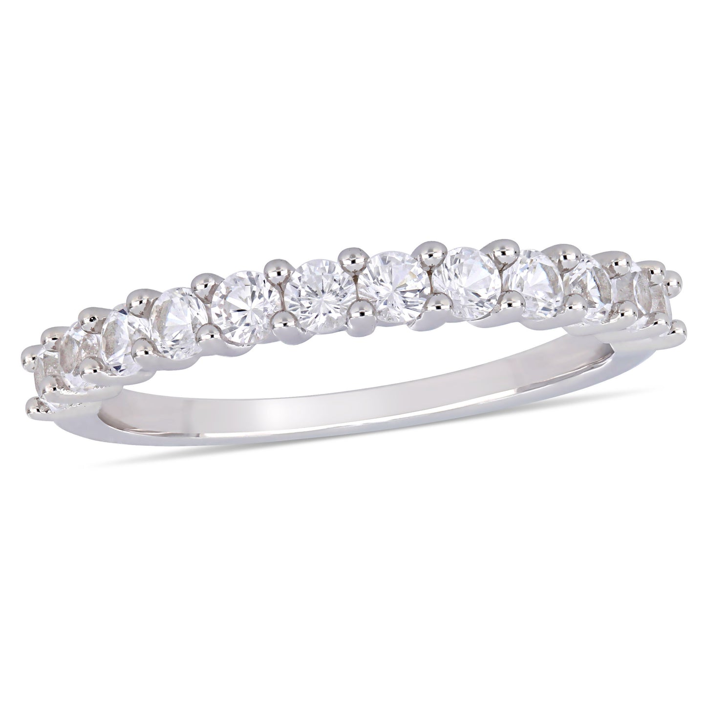 1 1/10 CT TGW Created White Sapphire Stackable Ring