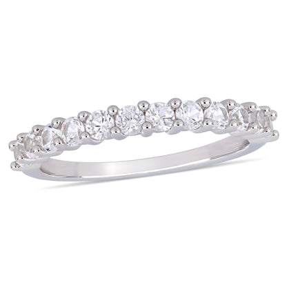 1 1/10 CT TGW Created White Sapphire Stackable Ring