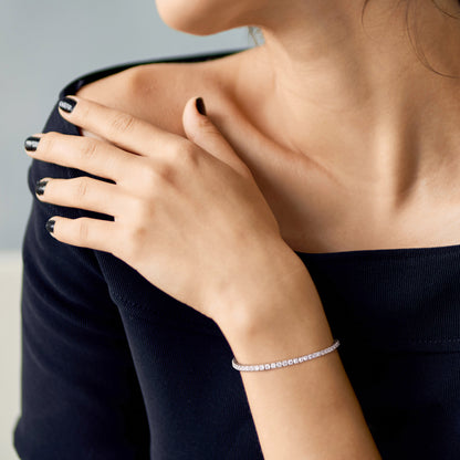 8.25 ct TGW Created White Sapphire Tennis Bracelet