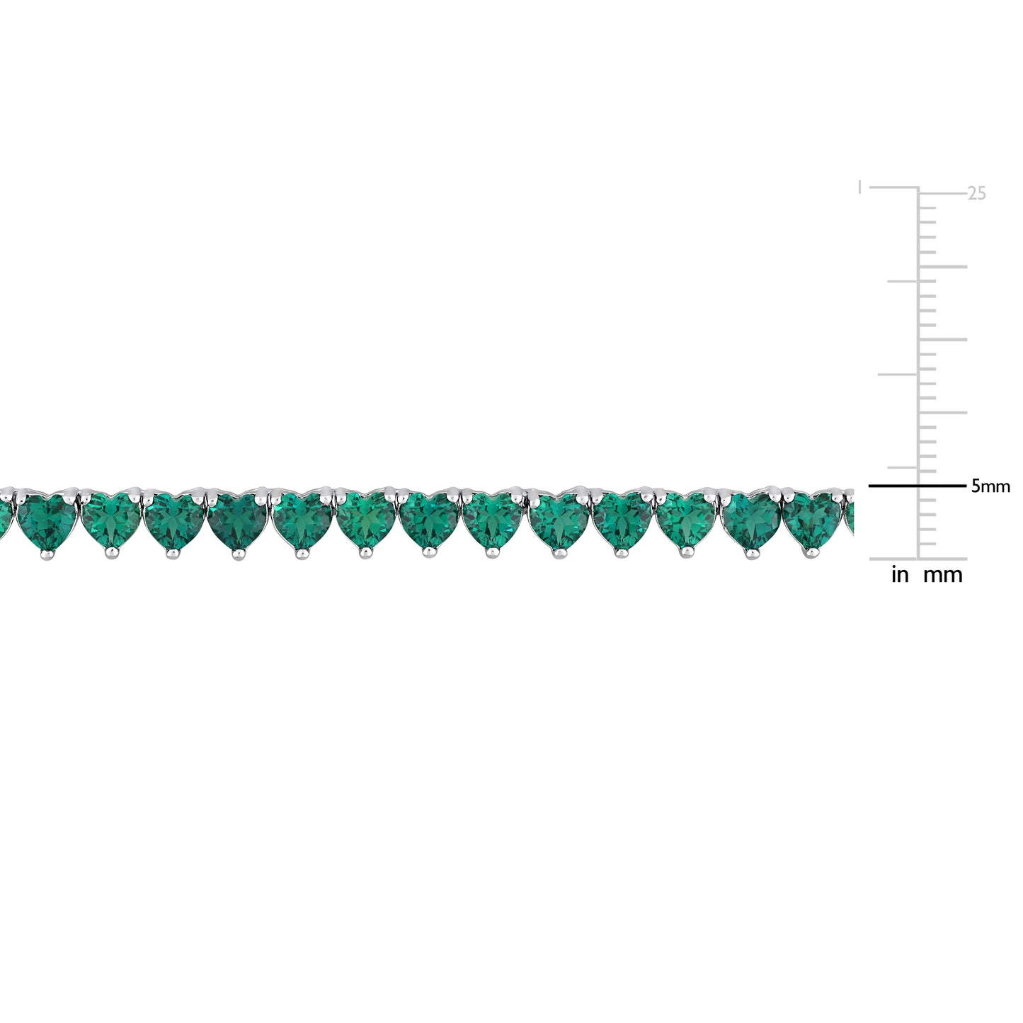 24 ct TGW Created emerald necklace silver white w/ tongue and groove clasp length (inches): 18