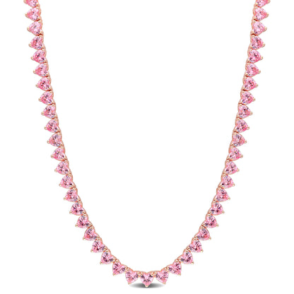 Gemstone Heart Tennis Necklace