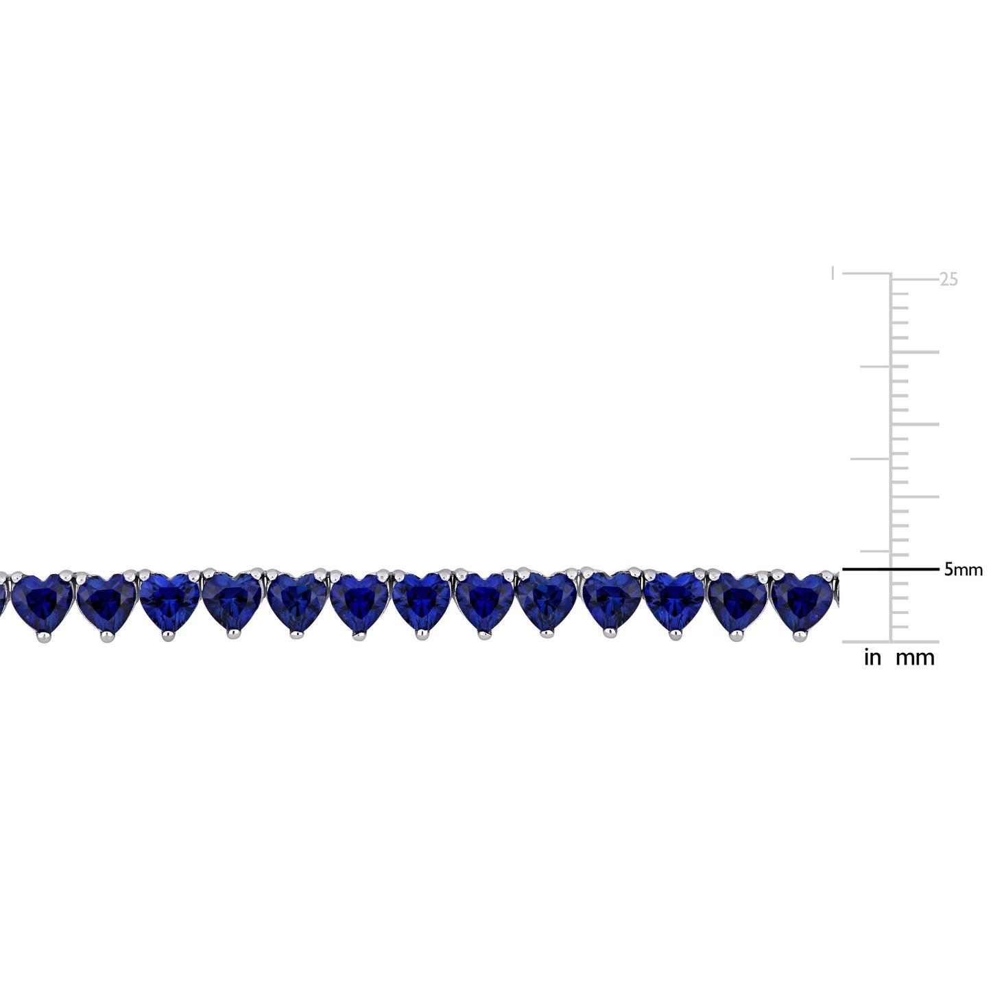 31.2 ct TGW Created blue sapphire #31 necklace silver white tongue and groove clasp length (inches): 18