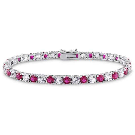 Created Ruby & Created White Sapphire Tennis Bracelet