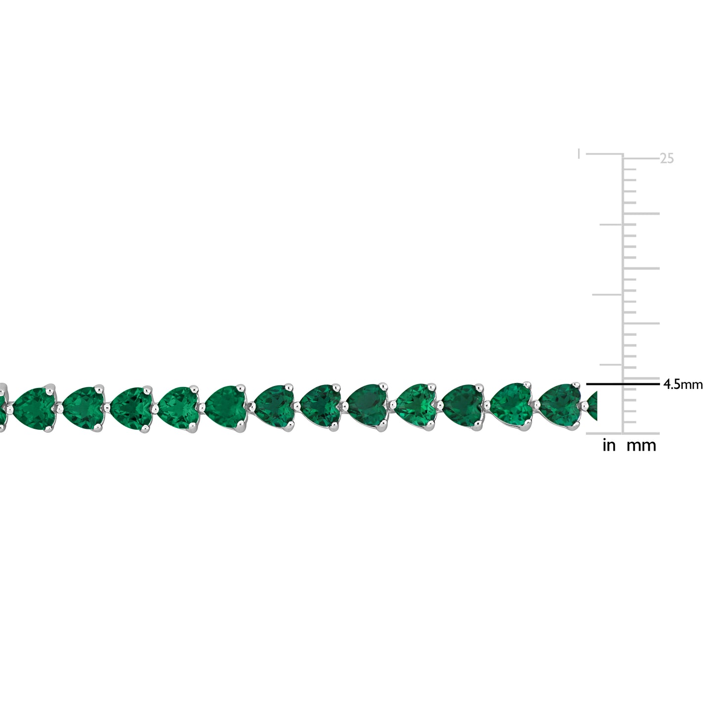 Trillion shape Created Emerald Layerable Tennis Bracelet