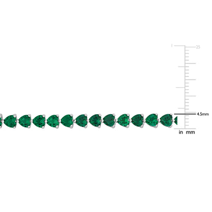 Trillion shape Created Emerald Layerable Tennis Bracelet
