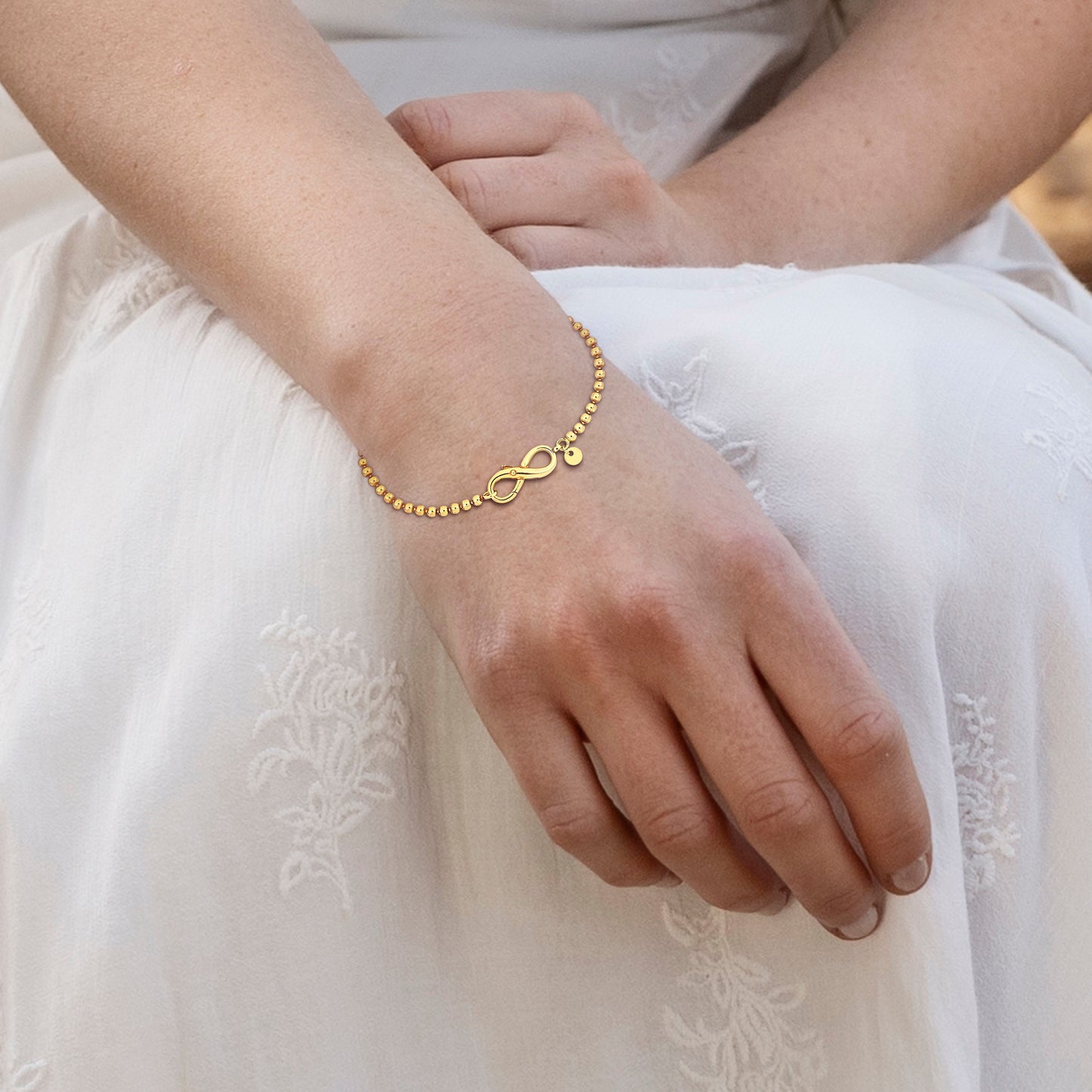Silver Yellow Infinity Ball Bracelet