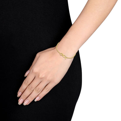 Silver Yellow Infinity Ball Bracelet