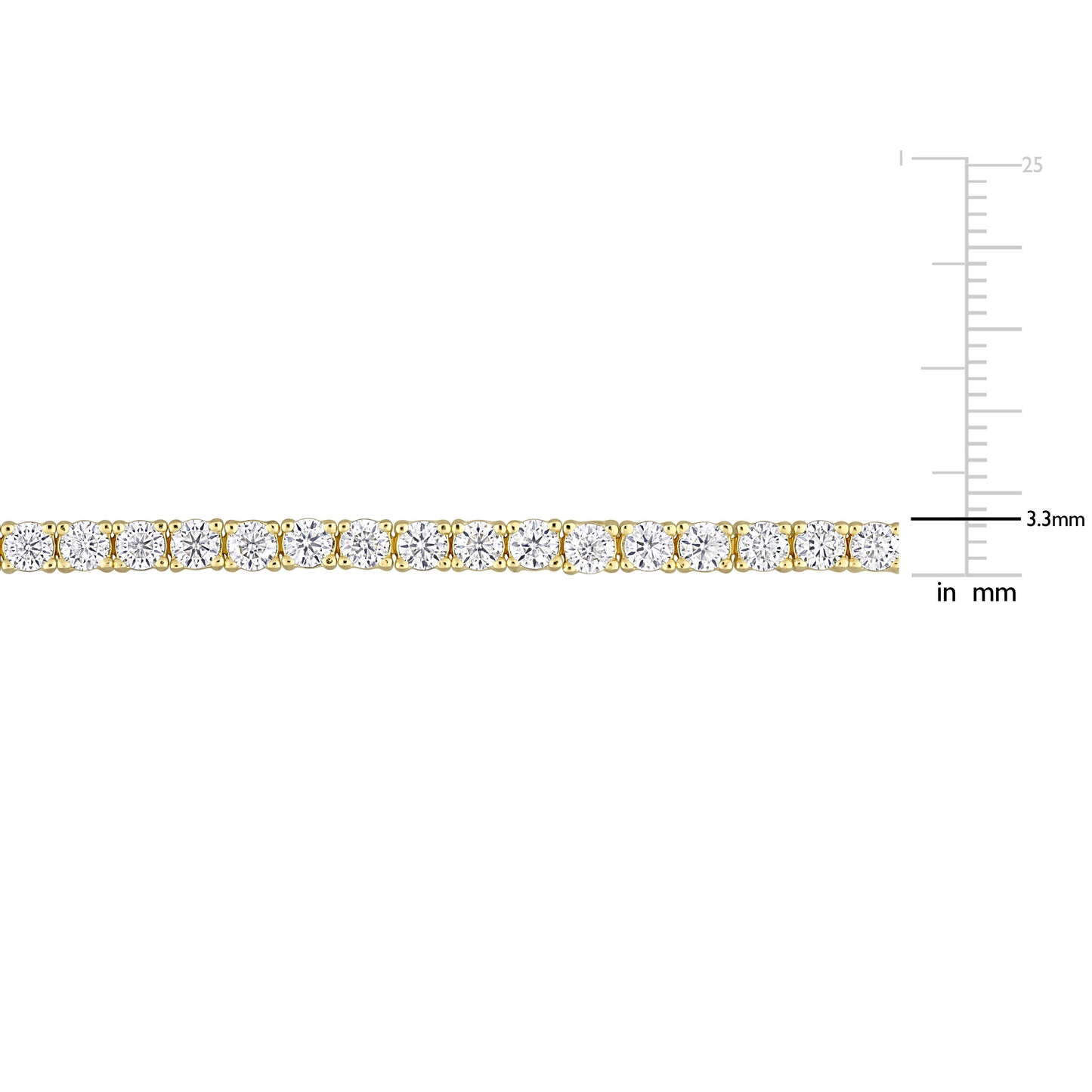 5 5/8 ct Dew Moissanite Tennis Bracelet Yellow Silver