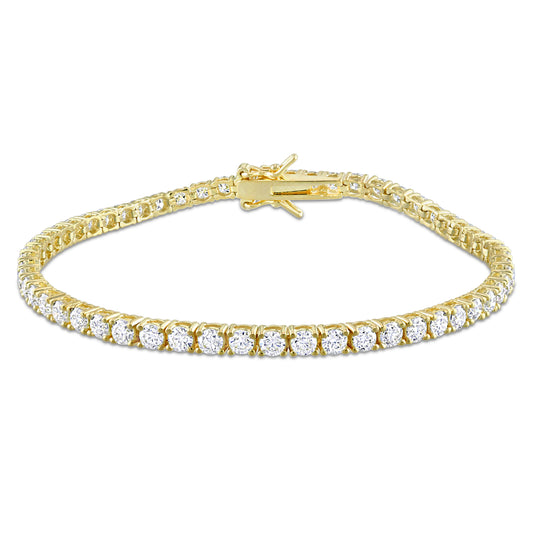 5 5/8 ct Dew Moissanite Tennis Bracelet Yellow Silver