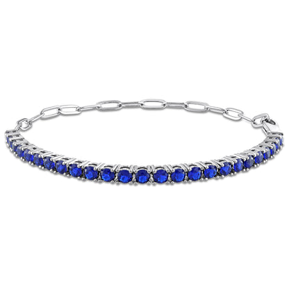 Blue Cubic Zirconia Bracelet With Half Paperclip