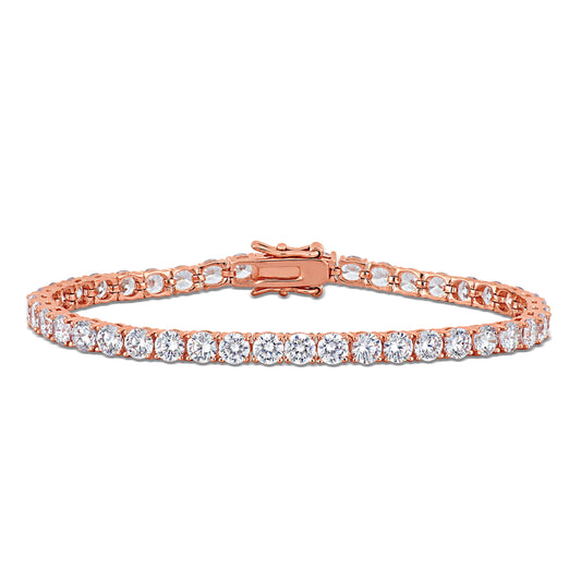 18-4/5 CT TGW Cubic Zirconia Tennis Bracelet Silver Rose