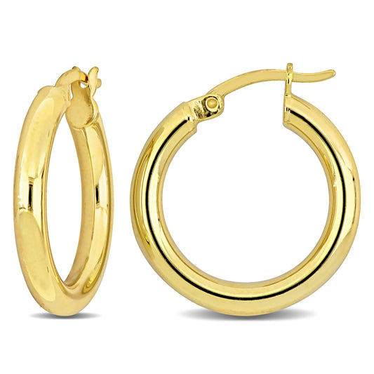 Silver Yellow1 20MM round Hoop Earrings (3MM WIDTH)