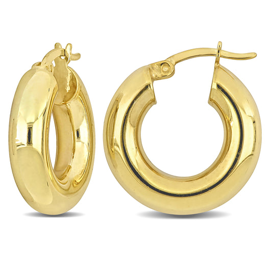 Silver Yellow 20MM round Hoop Earrings (5MM WIDTH)